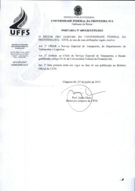 Portaria 609-GR-2013