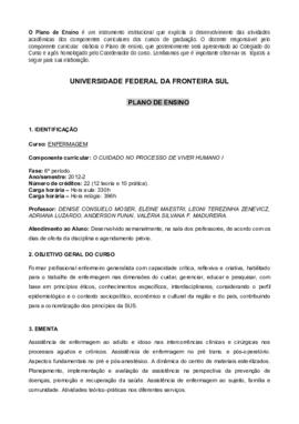 O Cuidado no Processo de Viver Humano I
