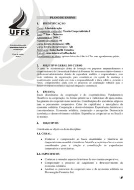 Teoria Cooperativista I