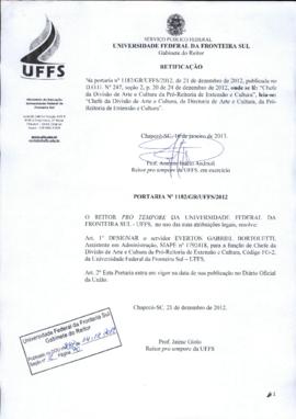 Portaria 1182-GR-2012 Retificação