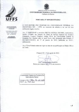 Portaria 849-GR-2012