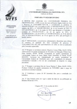 Portaria 1022-GR-2012