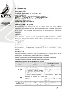 Meio Ambiente, Economia e Sociedade