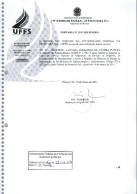 Portaria 255-GR-2011