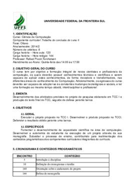 Trabalho de Conclusão de Curso II