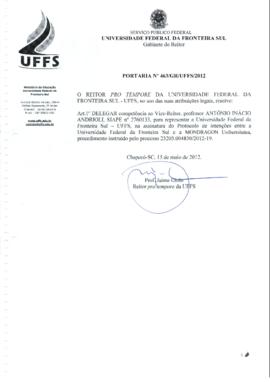 Portaria 463-GR-2012