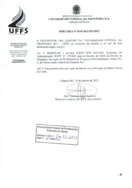 Portaria 014-GR-2012