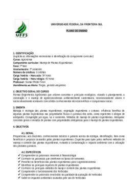 Manejo de Plantas Espontâneas
