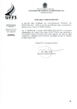 Portaria 068-GR-2012
