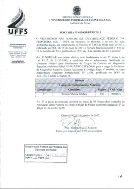 Portaria 019-GR-2012
