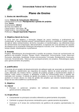 Planejamento e Gestão de Projetos