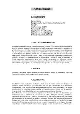 Matemática Instrumental