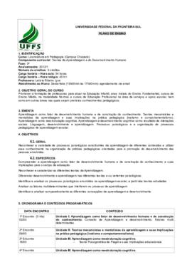 Teorias da Aprendizagem e do Desenvolvimento Humano