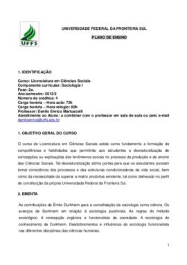 Sociologia I