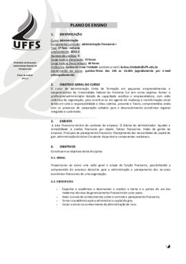Administração Financeira I
