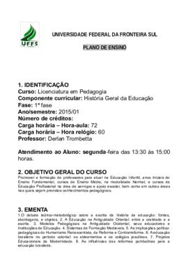 História Geral da Educação