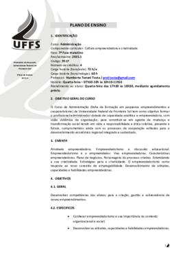 Cultura Empreendedora e Criatividade