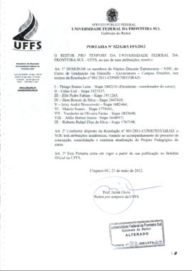 Portaria 522-GR-2012