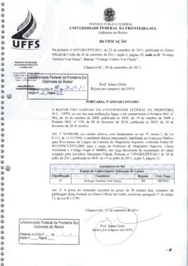 Portaria 655-GR-2011 Retificação
