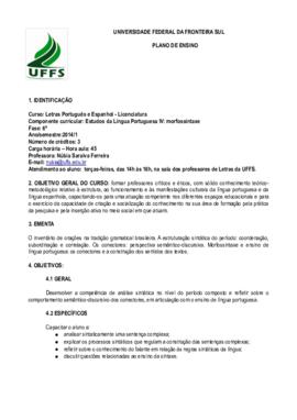 Estudos da Língua Portuguesa IV