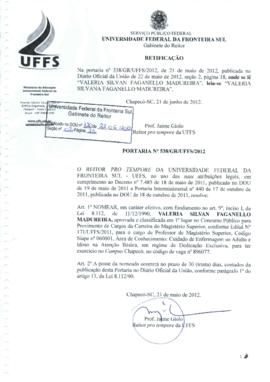 Portaria 538-GR-2012 Retificação