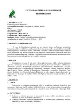 Tratamento de Resíduos Sólidos