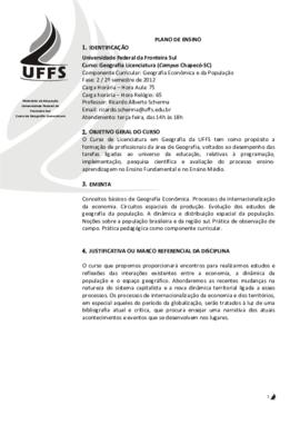 Geografia Econômica e da População