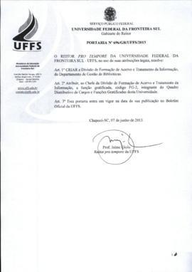 Portaria 696-GR-2013