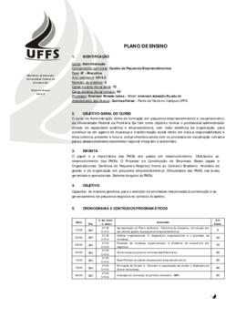 Gestão de Pequenos Empreendimentos