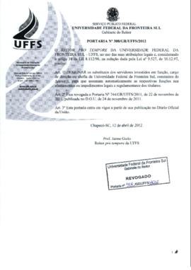 Portaria 308-GR-2012 Revogação