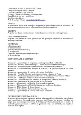 História da Filosofia Contemporânea