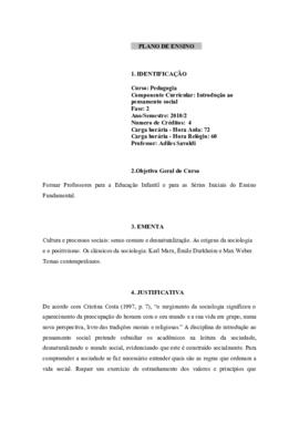 Introdução ao Pensamento Social