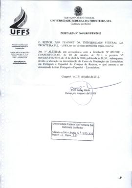 Portaria 766-GR-2012