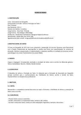 Leitura e Produção Textual I