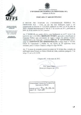 Portaria 460-GR-2012