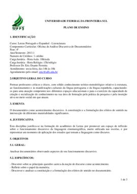 Oficina de Análise Discursiva de Documentários