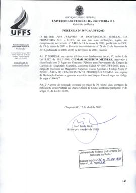 Portaria 307-GR-2013