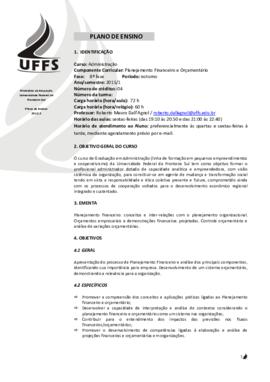 Planejamento Financeiro e Orçamentário