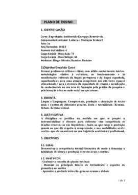 Leitura e Produção Textual I