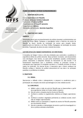 Estágio Curricular Supervisionado I