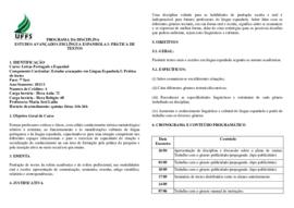 Estudos Avançados em Língua Espanhola I