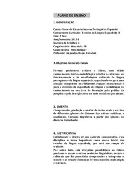 Estudos da Língua Espanhola II