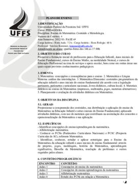 Ensino de Matemática - Conteúdo e Metodologia