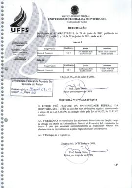Portaria 477-GR-2011 Retificação 1