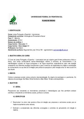 Introdução ao Pensamento Social