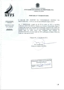 Portaria 733-GR-2012