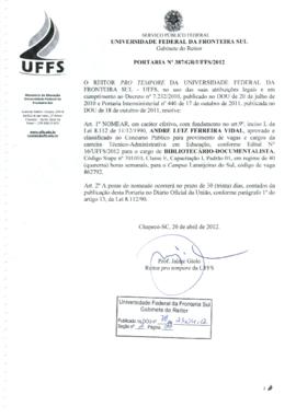 Portaria 387-GR-2012
