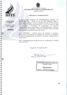 Portaria 491-GR-2011