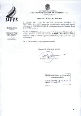 Portaria 278-GR-2013