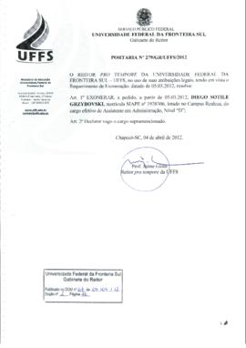 Portaria 279-GR-2012